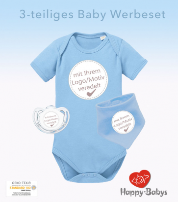 Baby Geschenkset mit Logoaufdruck: Set Babybody- Halstuch