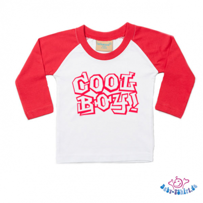 Baby-TShirt  Baseball Langarm bedruckt "Cool Boy"