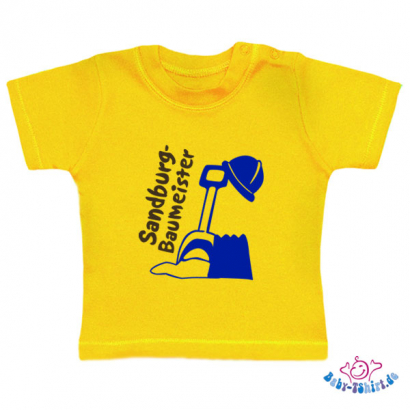 Baby T-Shirt  mit dem Aufdruck "Sandburg Baumeister"