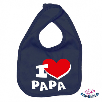 Babylätzchen 2 farbig bedruckt mit "I Love Papa"