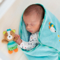 Preview: Lieblingsteil des Monats: Baby Fehn Schmusedecke- Fuchs "hellblau" 100 x 75cm