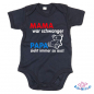 Preview: Babybody bedruckt mit "Mama war schwanger Papa sieht immer so aus"