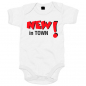 Preview: Babybody bedruckt mit "New in Town"