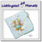 Preview: Lieblingsteil des Monats: Baby Fehn Schmusedecke- Fuchs "hellblau" 100 x 75cm