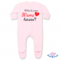 Preview: Babystrampler mit Füßchen - Rücken bedruckt mit "Willst du meine Mama heiraten?"