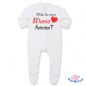 Preview: Babystrampler mit Füßchen - Rücken bedruckt mit "Willst du meine Mama heiraten?"