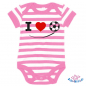 Preview: Babybody gestreift bedruckt mit "I love Fußball"