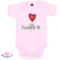 Preview: Baby Geschenkset Mädchen 4-teilig "I steh af di"  Modell Hellblau/Pink
