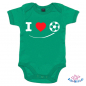 Preview: Babybody bedruckt mit "I Love Soccer" Fußball