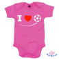 Preview: Babybody bedruckt mit "I Love Soccer" Fußball