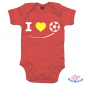 Preview: Babybody bedruckt mit "I Love Soccer" Fußball