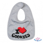 Preview: Babylätzchen 2 farbig bedruckt mit "I Love Cookies"