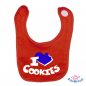 Preview: Babylätzchen 2 farbig bedruckt mit "I Love Cookies"