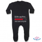 Preview: Babystrampler  mit Füßchen bedruckt mit "Bitte warten - meine Windel wird gefüllt"