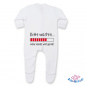 Preview: Babystrampler  mit Füßchen bedruckt mit "Bitte warten - meine Windel wird gefüllt"