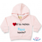 Preview: Kuscheliger Baby Sweater mit Kapuze bedruckt mit "Willst du meinen Papa heiraten"