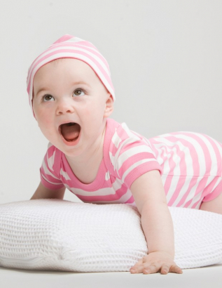 Babybody "gestreift" 2-fabig - in tollen Farbkombinationen mit Wunschaufdruck