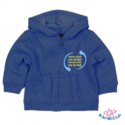 Baby Sweatjacke bedruckt  "Flasch herum"