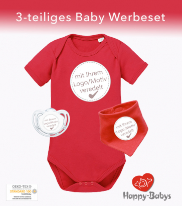 Baby Geschenkset mit Logoaufdruck: Set Babybody- Halstuch