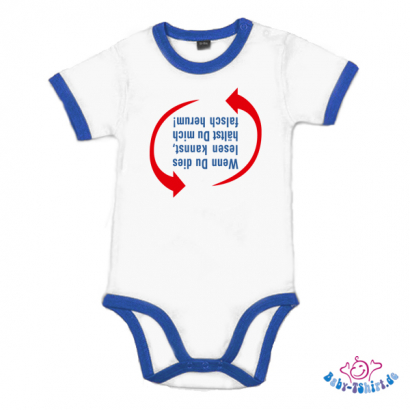 Witzig bedruckter Babybody Kontrast "Falsch herum"