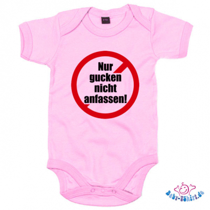 Babybody Plus bedruckt mit "Nur gucken nicht anfassen!"