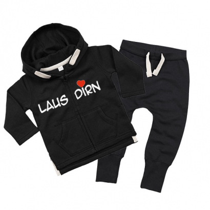 Baby Jogginganzug bedruckt mit "Lausdirn"