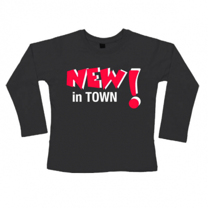 Baby-TShirt Langarm bedruckt "New in Town"