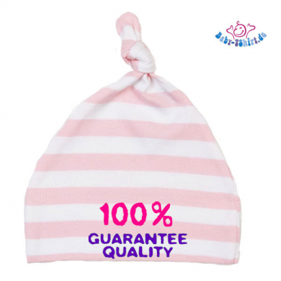 Babymütze bedruckt mit  "100% Guarantee Quality"
