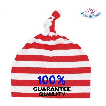 Babymütze bedruckt mit  "100% Guarantee Quality"