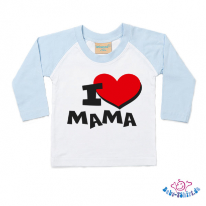 Baby T-Shirt Baseball mit dem Aufdruck "I Love Mama"