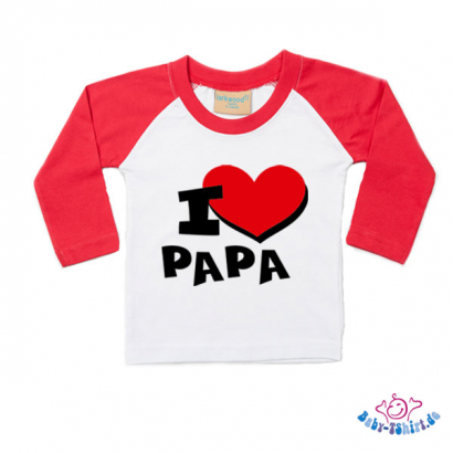 Baby T-Shirt Baseball mit dem Aufdruck "I Love Papa"