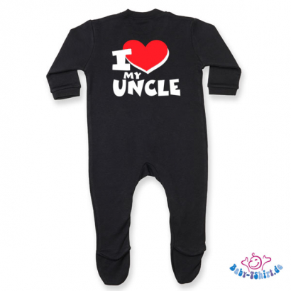Babystrampler mit Füßchen Rücken bedruckt mit "I love my uncle"