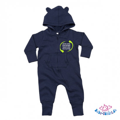 Baby Sweatoverall  bedruckt mit "...falsch herum"