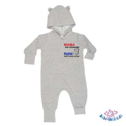 Baby Sweatoverall "Mama war schwanger, Papa sieht immer so aus"