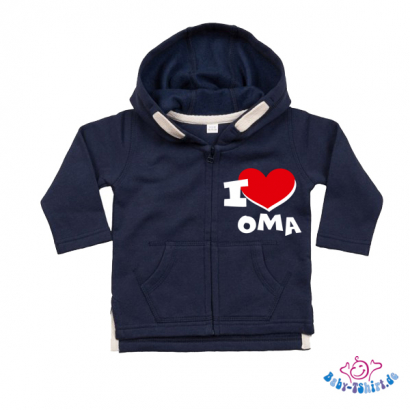 Baby Sweatjacke "I love Oma"