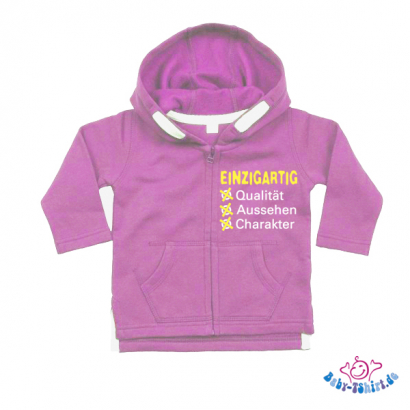 Baby Sweatjacke "Einzigartig"