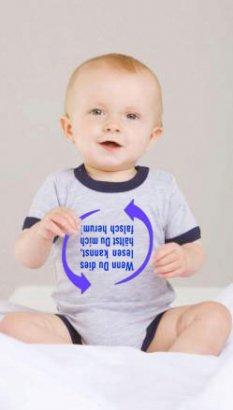 Witzig bedruckter Babybody Kontrast "Falsch herum"
