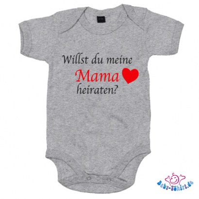 Babybody bedruckt mit "Willst du meine Mama heiraten?"