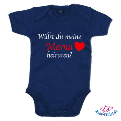 Babybody bedruckt mit "Willst du meine Mama heiraten?"