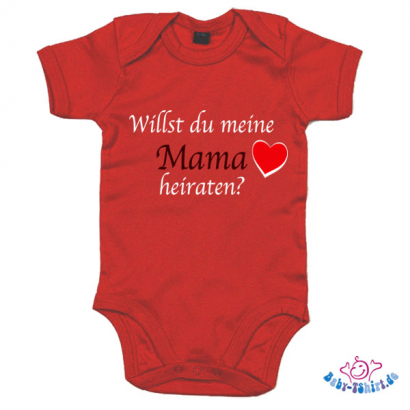 Babybody bedruckt mit "Willst du meine Mama heiraten?"