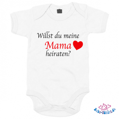 Babybody bedruckt mit "Willst du meine Mama heiraten?"