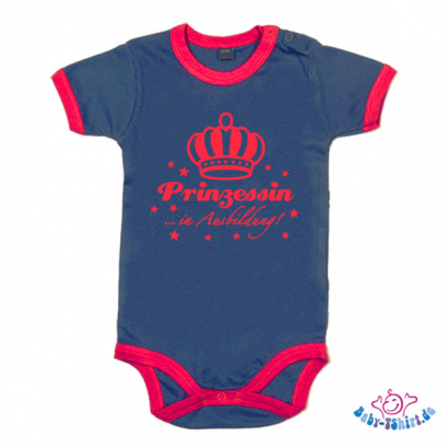 Babybody 2-farbig bedruckt mit  "Prinzessin in Ausbildung"