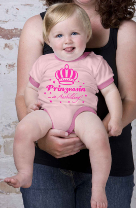Babybody 2-farbig bedruckt mit  "Prinzessin in Ausbildung"