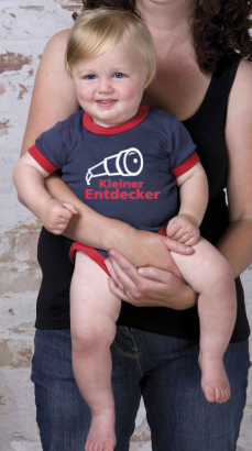 Babybody Kontrast bedruckt mit "Kleiner Entdecker"