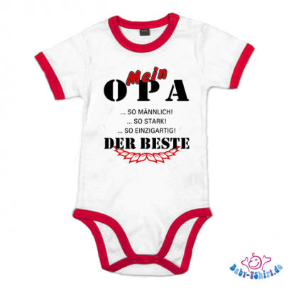 Babybody 2-farbig bedruckt mit  "Mein Opa ist der Beste"