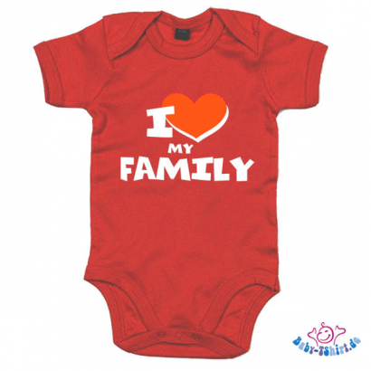 Babybody bedruckt mit "I Love my familiy"