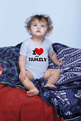 Babybody bedruckt mit "I Love my familiy"