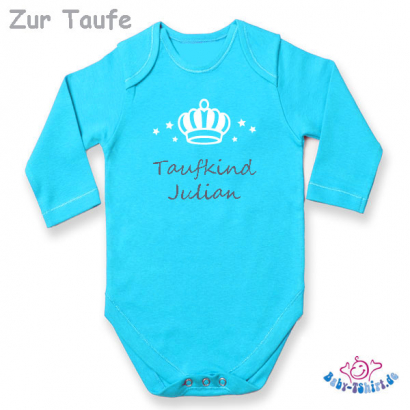 Taufgeschenk Babybody Langarm mit Aufdruck "Taufkind + "Name