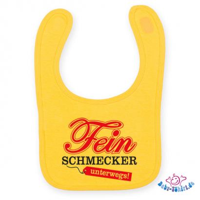 Babylätzchen 2 farbig bedruckt mit "Feinschmecker unterwegs"