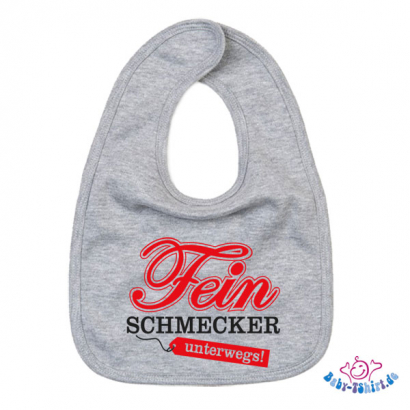 Babylätzchen 2 farbig bedruckt mit "Feinschmecker unterwegs"